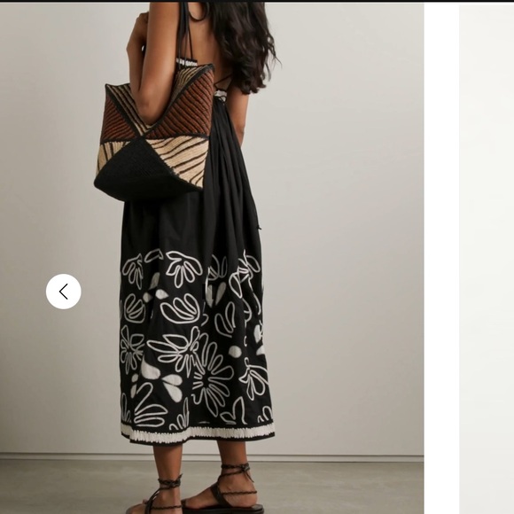 ULLA JOHNSON Hollis embroidered appliquéd pintucked cotton-poplin midi dress 0 - Picture 3 of 15